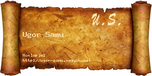 Ugor Samu névjegykártya